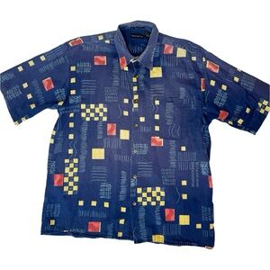 Vintage 90s Riscatto Abstract Geometric Button-Up Shirt